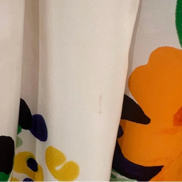 Shoshanna Pleated Sleeveless Floral Black and Cream Silk Dress Women's Size 6 - Picture 4 of 8